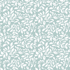seamless light green and white floral background