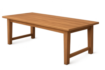 Wooden table isolated on transparent background, furniture illustration design