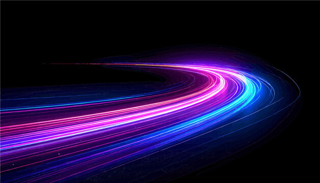 Futuristic Blue Light Trail Swoosh Abstract Neon Motion Effect Background