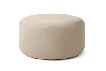 Modern beige pouf isolated on a transparent background for design projects