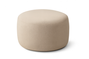 Beige ottoman furniture isolated on transparent background, modern interior