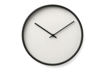 Modern minimalist clock isolated on transparent background, time concept design