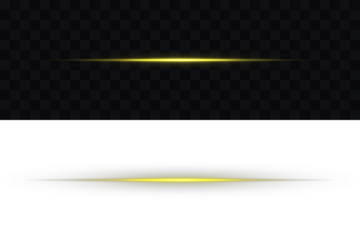 Yellow light rays, Neon line futuristic energy sign, Flare light, laser beam effect. Glowing Laser Beams png. Horizontal Rays of yellow light on transparent background. Isolated design elements PNG.