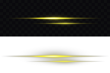 Glowing long line. Yellow light rays, Neon line futuristic energy sign, Flare light, laser beam effect. Glowing Laser Beams png. Glowing horizontal gold light line with radiant shine and beam effect.
