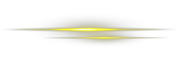 Glowing long line. Glowing horizontal gold light line with radiant shine and beam effect. Glowing gold line, horizontal light rays, flash. Horizontal Rays of yellow light on transparent background.