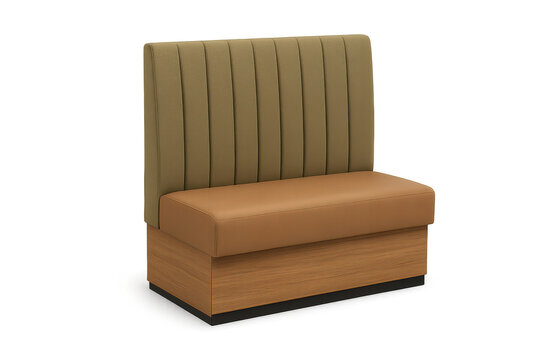 Booth seating isolated on transparent background, restaurant furniture detail