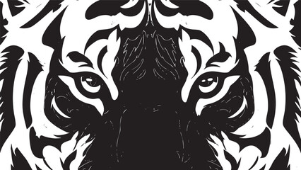 Bold black and white abstract shapes creating dynamic minimalist design concept