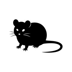 Black and white mouse silhouette illustration