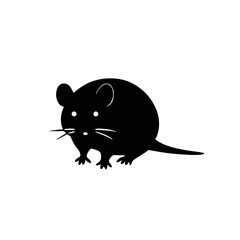 Black and white mouse silhouette illustration