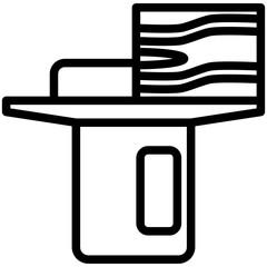 Jointer Machine Black Outline Icon, Mini Illustration Relate To Carpentry, Wood Industry. Use For Modern Concept, Ui, Ux Web And App Development.