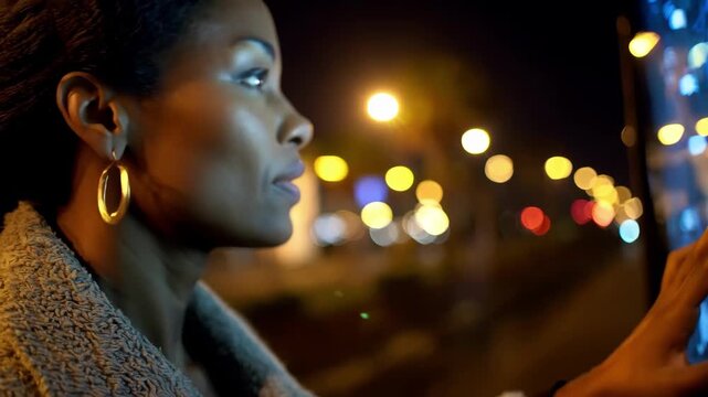Medium shot of a person pressing a feedback button on a digital kiosk to share customer experience insights