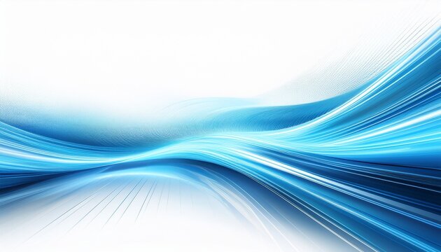 glowing light trail arc in electric blue on white background