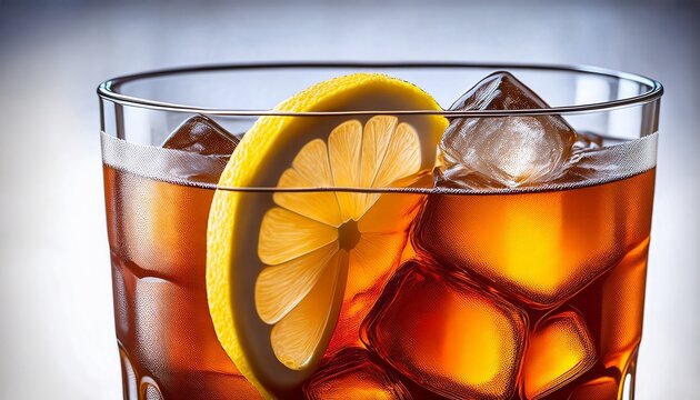 iced tea with lemon slice - Powered by Adobe