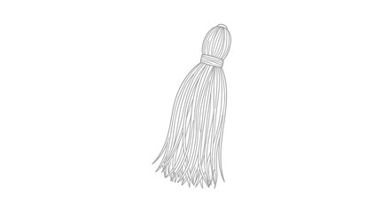 Hand drawn decorative tassel line art illustration