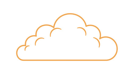 Simple orange cloud icon on white background