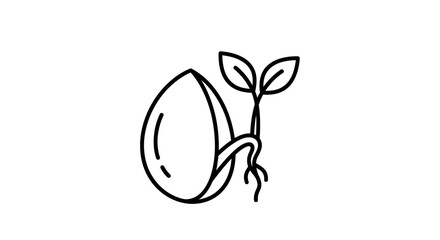 An icon representing the process of seed germination and plant growth.