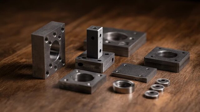 Medium shot of modular 3D printed heat treat fixtures highlighting interchangeable components designed for flexible assembly and customized heat treatment processes