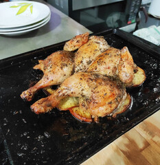 roasted chicken on the grill