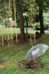 Coziness and style. Modern event design. European traditional wedding ceremony decoration and...