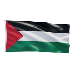Fototapeta premium Waving palestinian flag on black background