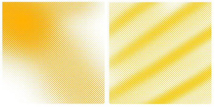 Conjunto de fondos abstractos de trama de semitonos con puntos y cuadrados
