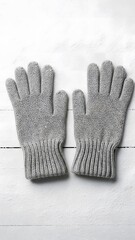 Winter Gloves Product Shot on Wooden Table