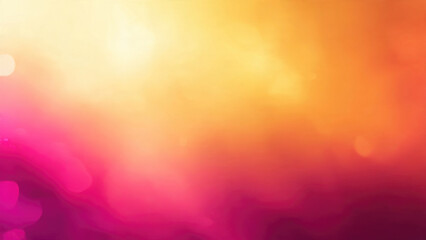 A vibrant abstract background featuring a smooth gradient from bright yellow and orange to warm pink and deep magenta, with soft bokeh lights.