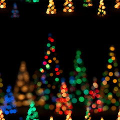 a background of colorful christmas tree lights outoffocus blurred bokeh effect in the shape of trees with green yellow red and blue colors on a black background simple flat digital ar