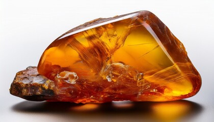 Amber Fossil On Transparent Background