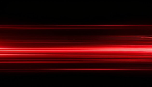 Red Speed Light Horizontal Straight Line On Black Background