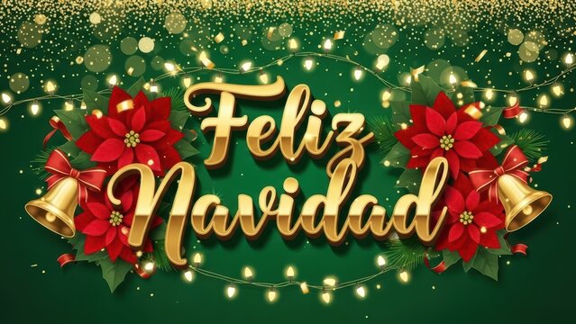 A Festive Holiday Greeting with Golden Text and Sparkling Christmas Decorations