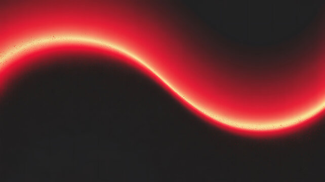 Abstract glowing red and orange wave on a dark background