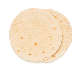Tasty thin lavash on white background