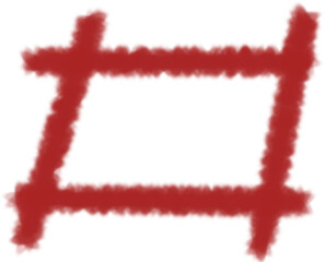 Hand-Drawn Red Spray Paint Rectangle Frame Graffiti Texture