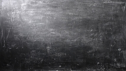 A dark, worn chalkboard background with white chalk dust and scratches, offering a vintage, grunge, or educational texture.
