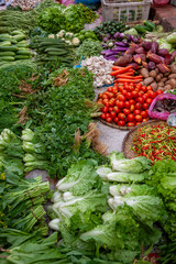 Fresh Produce for sale at a market stall in Luang Prabang, Laos