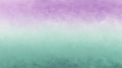 Fototapeta premium A soft watercolor gradient background blending from lavender and white to mint green, creating a peaceful, distressed artistic texture.