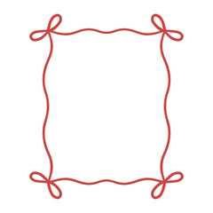 Whimsical wedding frame doodle. Coquette boarder with bow and ribbon in sketch style. Hand drawn vintage vector illustration for Valentine&rsquo;s Day