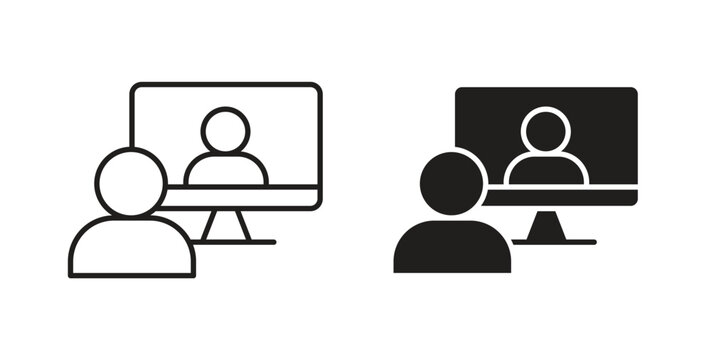 Online coaching icon isolated vector Illustration. Vector pictogram for web and app