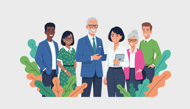Diverse multigenerational business team smiling confidently Collaboration partnership and corporate success