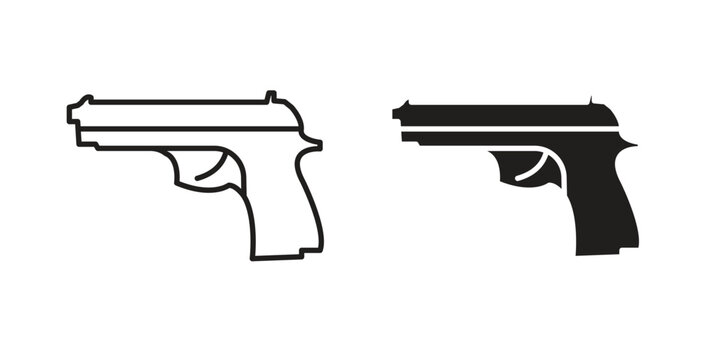Pistol icon isolated vector Illustration. Vector pictogram for web and app