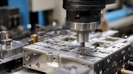 Medium shot of CNC feedback integrated automated mold filling system adjusting filling process in realtime for accuracy.