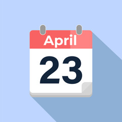 April 23 Vector Calendar
Modern flat color vector calendar with date