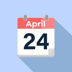 April 24 Vector Calendar
Modern flat color vector calendar with date