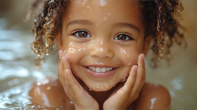 African American child drinking clean water from a tap with a smile, illustrating the importance of safe drinking water for children.