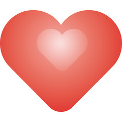 Red Heart Shape With Gradient Lighting On Transparent Background Symbol Of Love And Romance