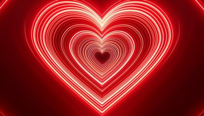 red neon heart tunnel