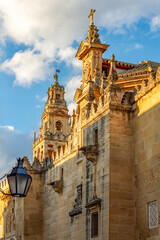 Fototapeta premium Bell tower and walls of Cordoba Mezquita (Great Mosque of Cordoba), Andalusia, Spain