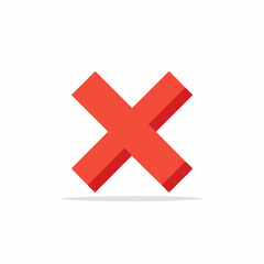 Obraz premium Red 'X' mark with shadow and 3D effect