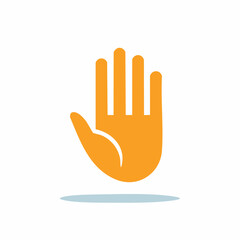 Obraz premium Stop hand gesture icon or high five symbol simple flat vector graphic illustration